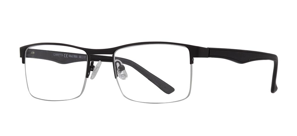 CARETTA Eyeglasses Teenage,Adult Man Rectangular Half Framed Metal Unfiltered CRTTA 7850-C.M06